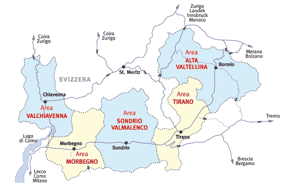 cartina della Valtellina